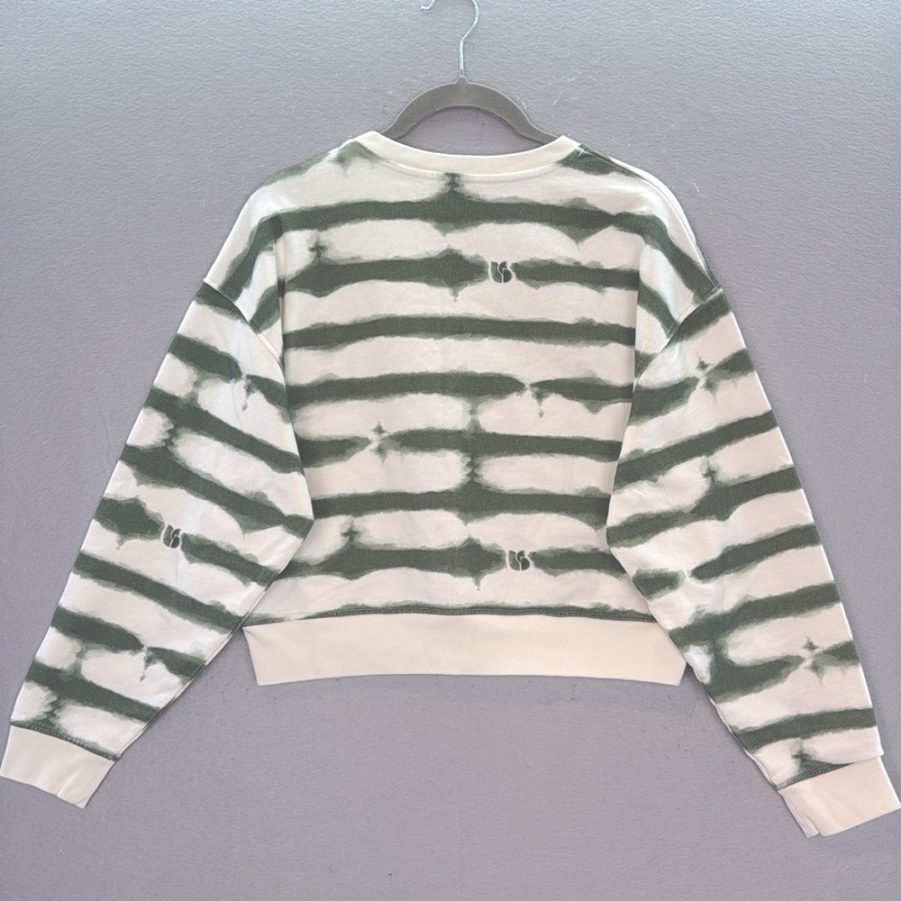 ba&sh Women's Sailor style sweatshirt sete green 100% organic cotton crop top S - Picture 11 of 11